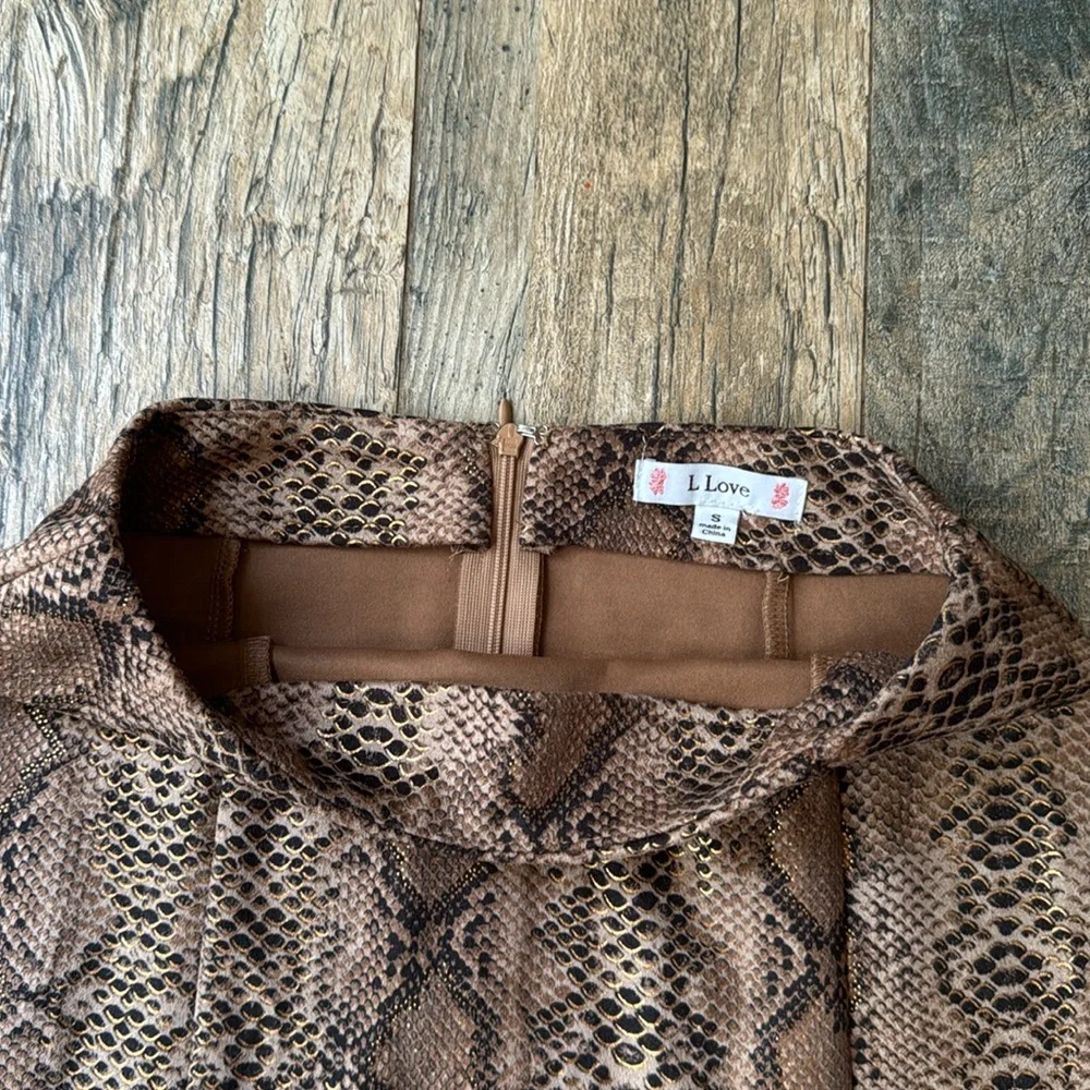 Snake skin pattern pencil skirt - Picture 3 of 5